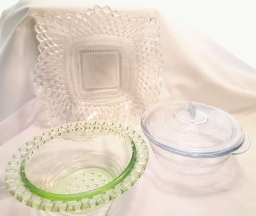 Three lovely vintage glass items