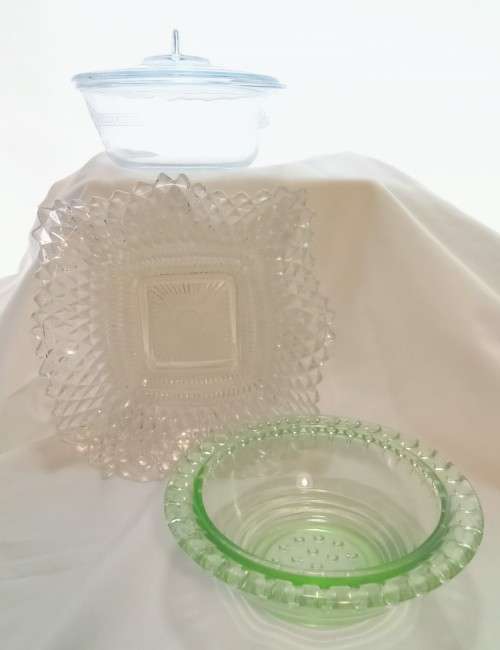 Three lovely vintage glass items