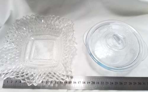 Three lovely vintage glass items