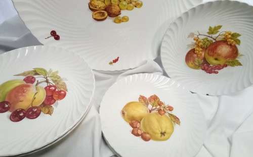 Burleigh Ware "Vintage Harvest" serving platter and 6 plates