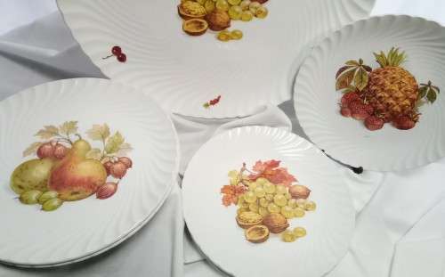 Burleigh Ware "Vintage Harvest" serving platter and 6 plates