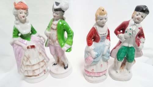 Two pairs vintage Occupied Japan Colonial Man & Woman Figurines