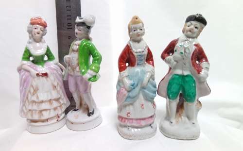 Two pairs vintage Occupied Japan Colonial Man & Woman Figurines