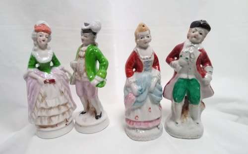 Two pairs vintage Occupied Japan Colonial Man & Woman Figurines