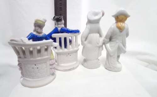 Two pairs vintage Occupied Japan Colonial Man & Woman Figurines