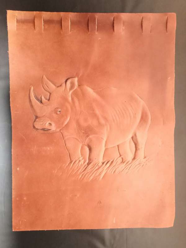 Vintage leather wall hanging