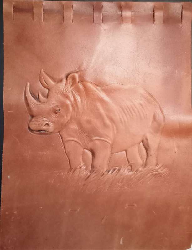 Vintage leather wall hanging