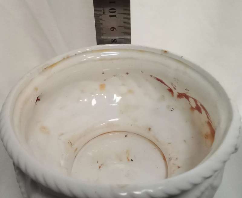 Vintage `Rubens originals` embossed white ceramic vase