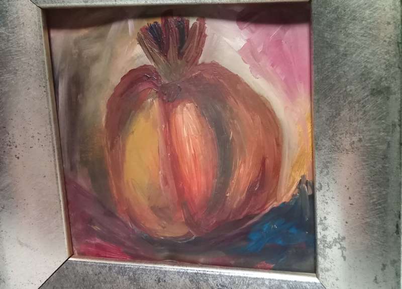 Original miniature painting of a pomegranate
