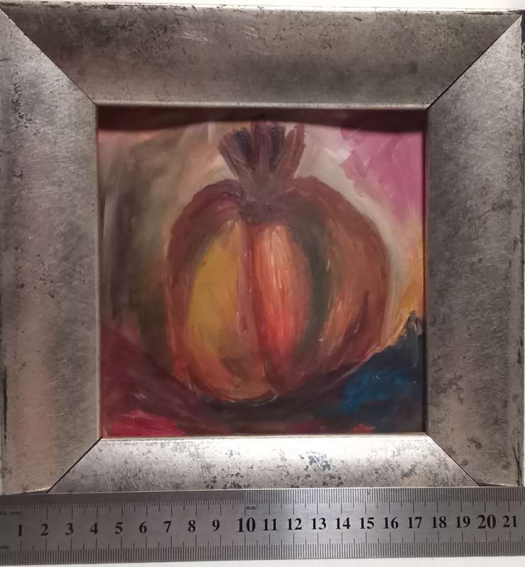 Original miniature painting of a pomegranate