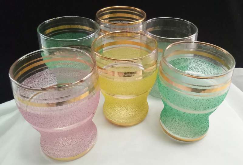 Six lovely vintage shot glasses