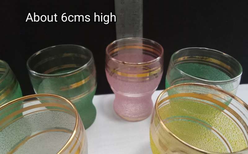 Six lovely vintage shot glasses