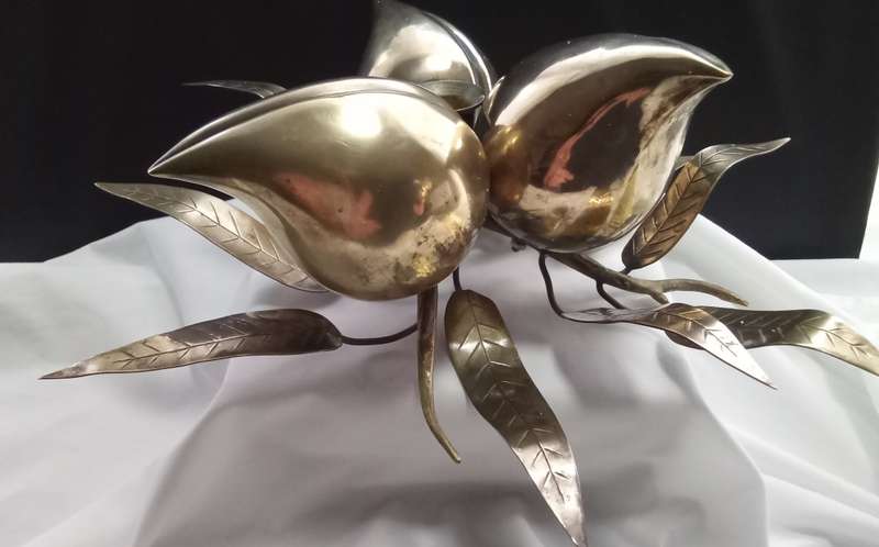 Magnificent vintage handmade brass candle holder