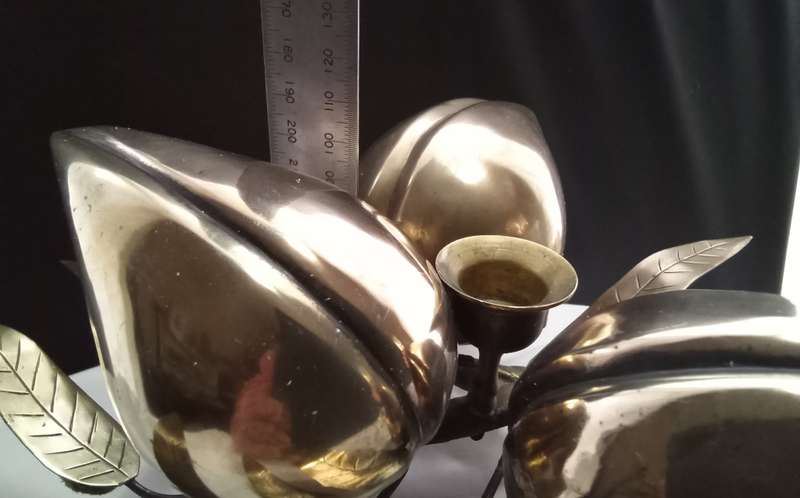 Magnificent vintage handmade brass candle holder