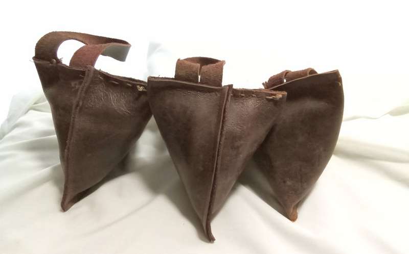 Three vintage leather`pouches`