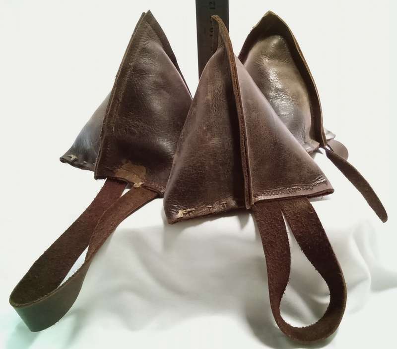Three vintage leather`pouches`