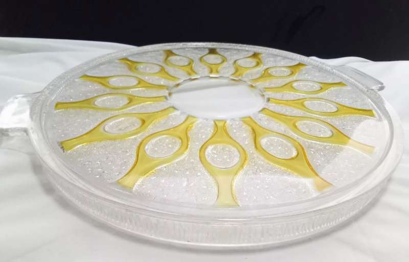 Spectacular vintage Walther Glass serving plate