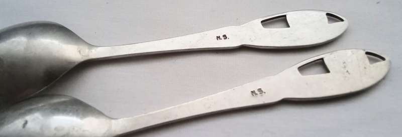 6 each - Vintage nickel silver great trek commemorative teaspoons and cake forks