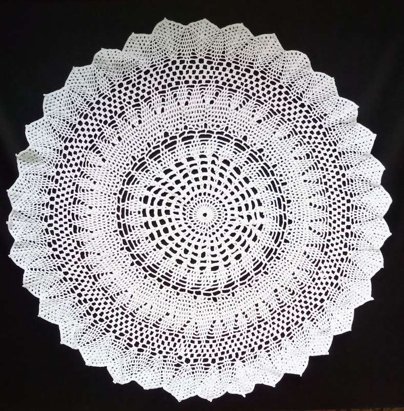Beautiful Crocheted doily - about 42cms across