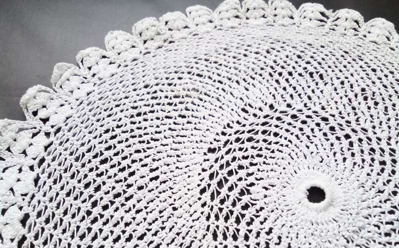 Beautiful Crocheted doily - about 24cms across