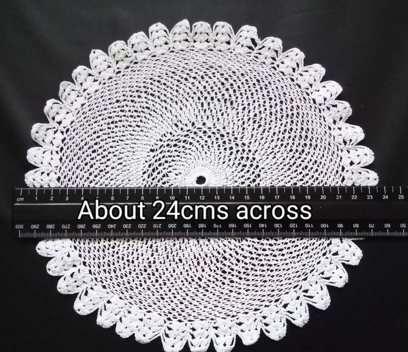 Beautiful Crocheted doily - about 24cms across