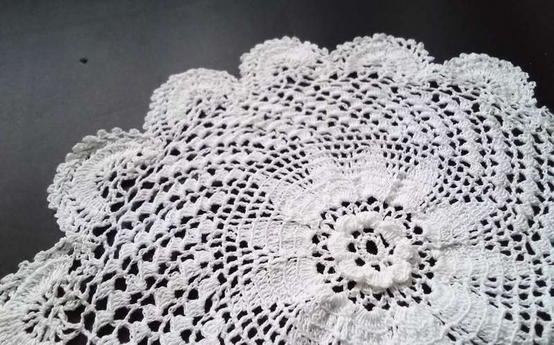 2 Beautiful Crocheted doilies - about 16cms across