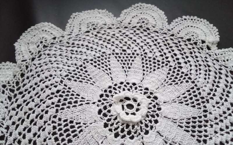 2 Beautiful Crocheted doilies - about 22cms across