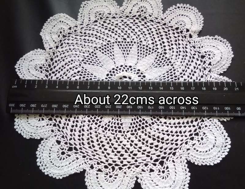 2 Beautiful Crocheted doilies - about 22cms across