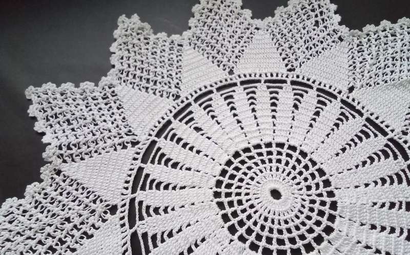 Beautiful Crocheted doily - about 32cms across