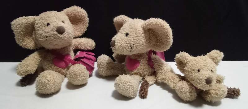 Three Nici Steinbeck Lillebi mouse toys