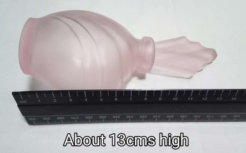 Two Vintage frosted pink perfume bottles