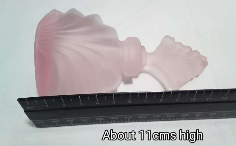 Two Vintage frosted pink perfume bottles