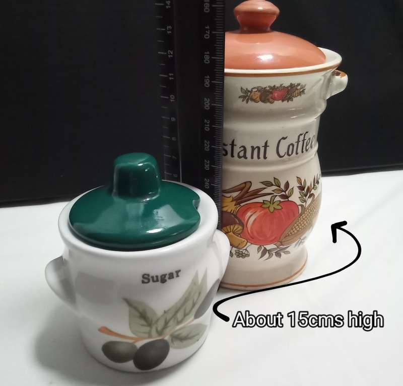 Two cute vintage ceramic canisters