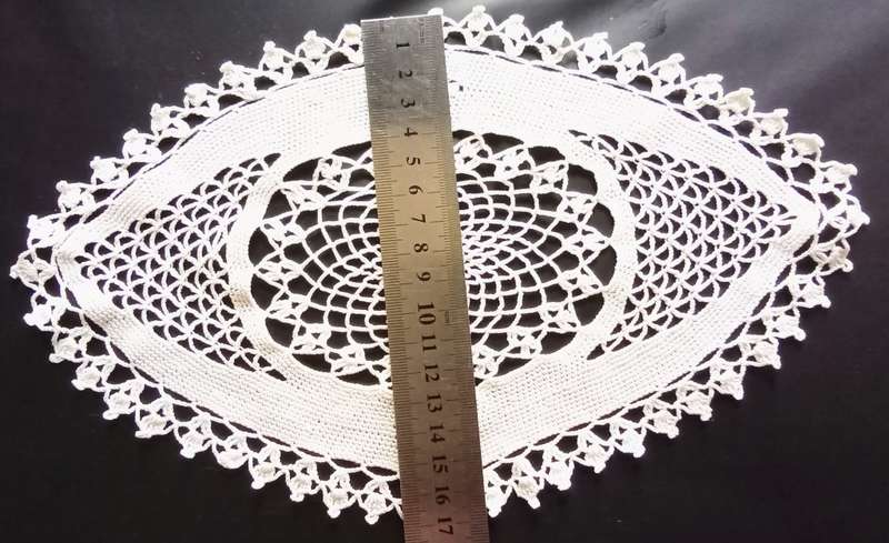 Two lovely crocheted Vintage white oval doilies