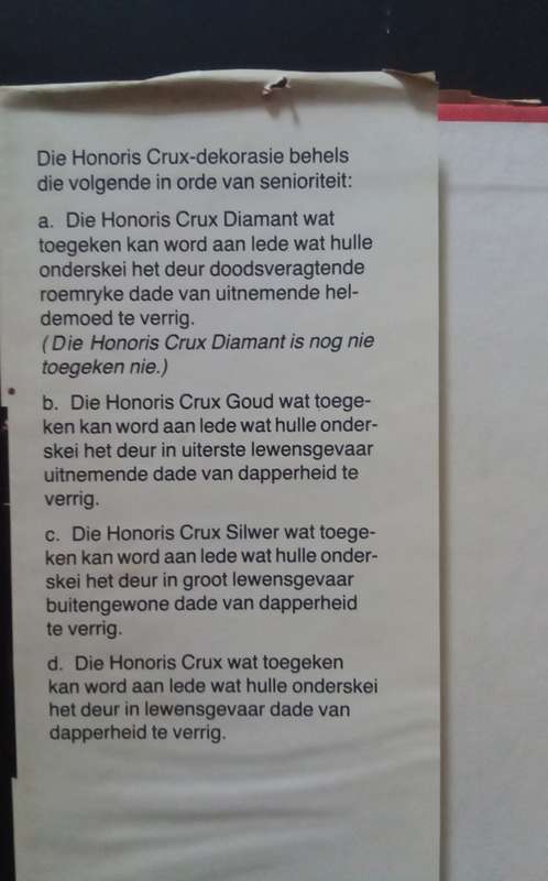 Honoris Crux - Ons Dapperes * Our Brave - At van Wyk (1983)