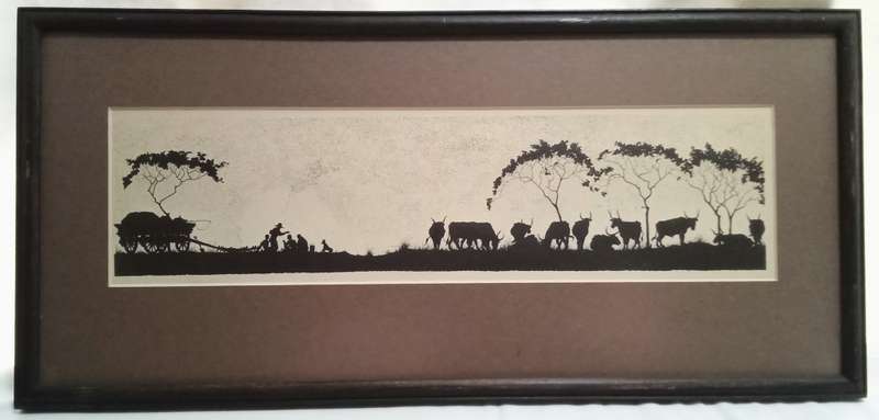 Silhouette Art - Three vintage prints (?) - Africana scenes