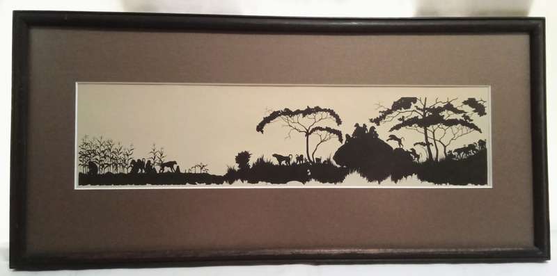 Silhouette Art - Three vintage prints (?) - Africana scenes