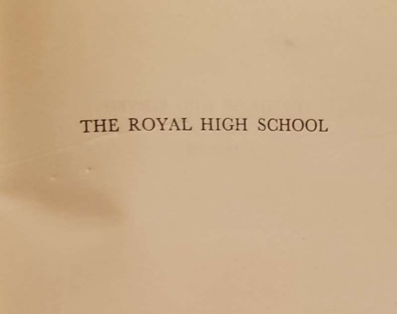 THE ROYAL HIGH SCHOOL - ROSS 1963