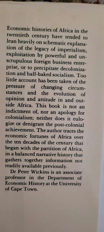 Africa 1880-1980: An Economic History - Wickins, Peter L.