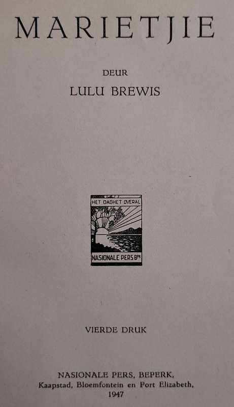 MARIETJIE-  Brewis, Lulu 1947