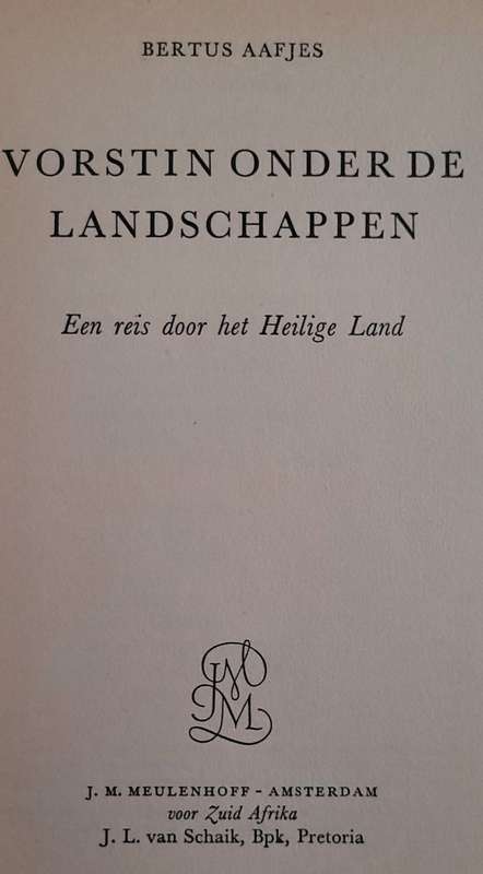 VORSTIN ONDER DE LAND SCHAPPEN - BERTUS AAFJES 1957