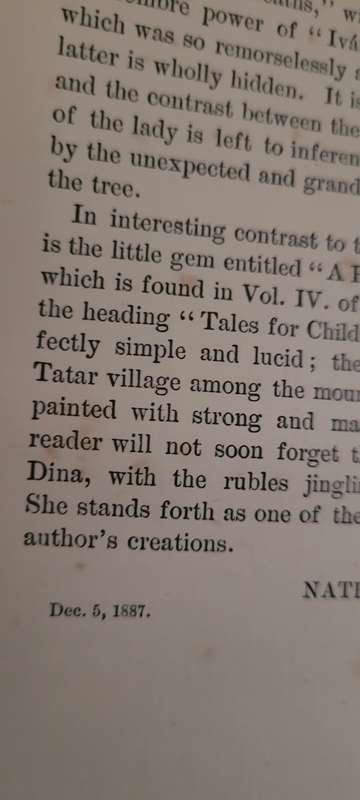 A RUSSIAN PROPRIETOR - COUNT LYOF N. TOLSTOI 1887