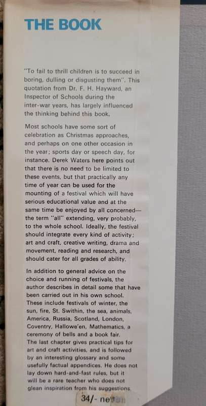 A BOOKOF FESTIVALS - DEREK WATERS 1970