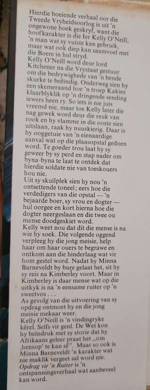 OPDRAG VIR `N RUITER - REIN PRETORIUS 1968