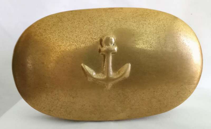 Vintage Trench Art Royal Navy Brass Large Snuff Box