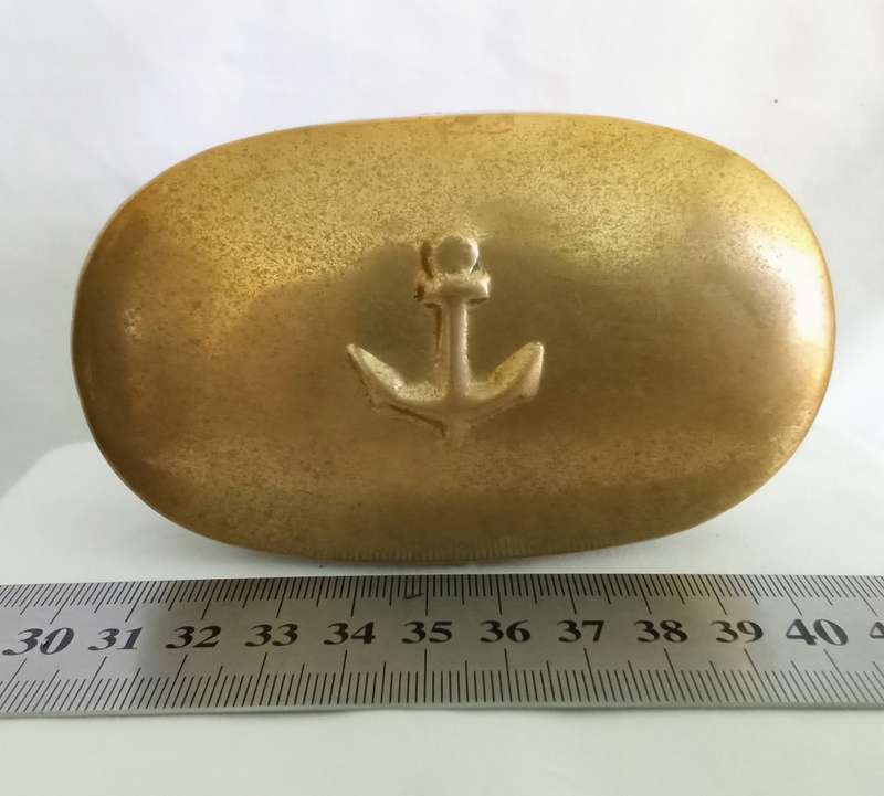 Vintage Trench Art Royal Navy Brass Large Snuff Box