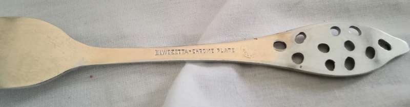 Six vintage chrome plated cake forks