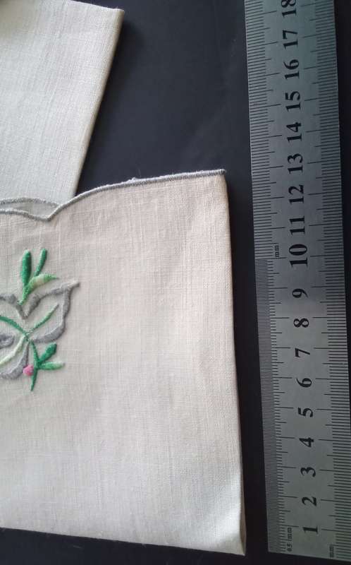 Six stunning vintage embroidered serviettes