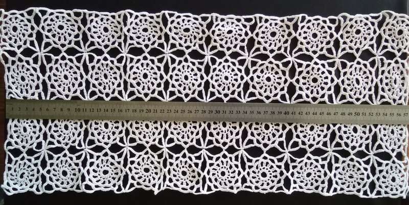 Stunning large crocheted white runner/doily