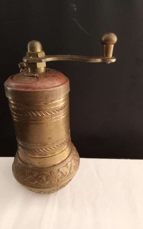 Vintage Turkish Brass Grinder for Coffee Pepper or Spices